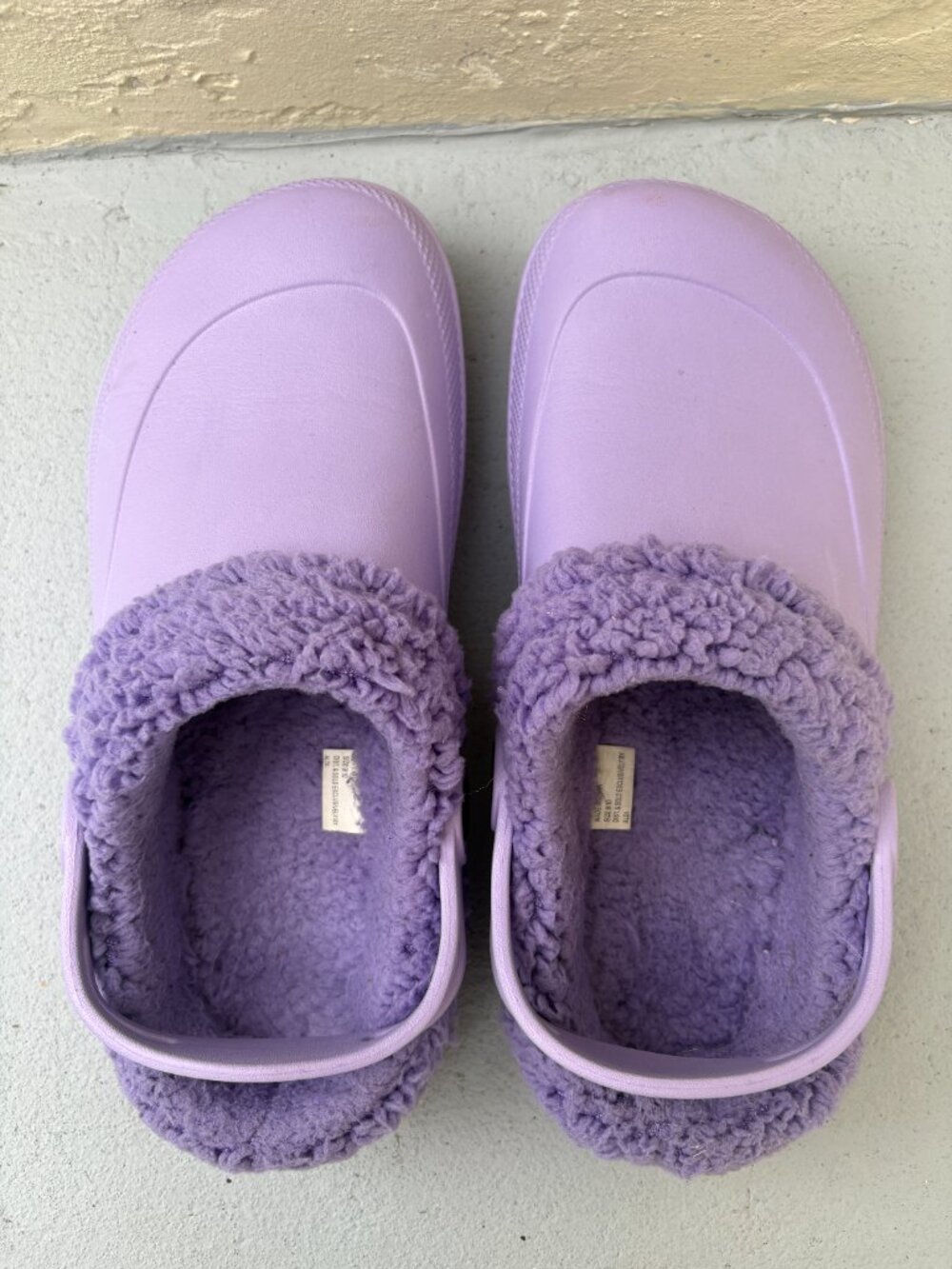 Crane Aldi Women's Size 9/10 Purple Sherpa Fleece Lined Clogs Slip On Slippers